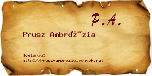 Prusz Ambrózia névjegykártya